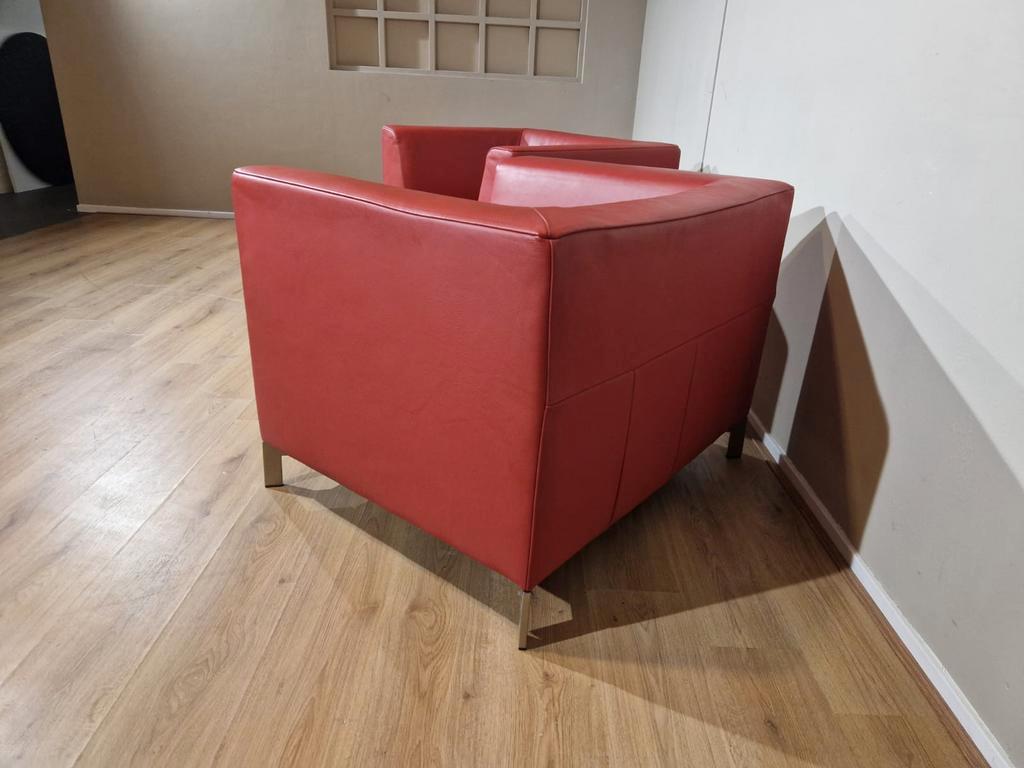 2X Montel Parker Fauteuils - Rood - Leder - Design -Topstaat image 7