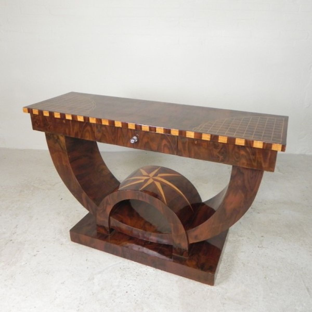 Art Deco Stijl Consoletafel Met Verschillende Soorten Ingelegd Hout image 2