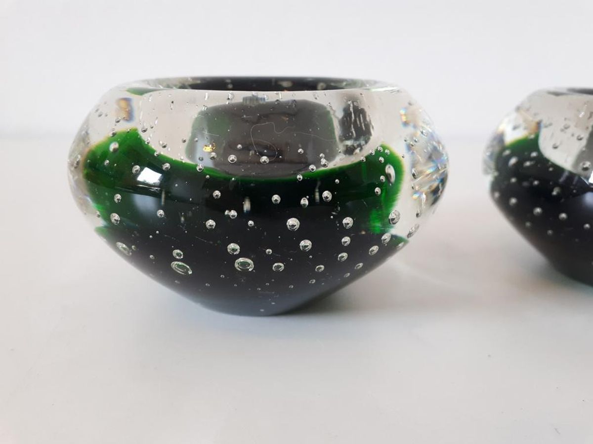 * 2 Murano Kandelaars Spijkerglas Waxine Houders | Kerst image 4