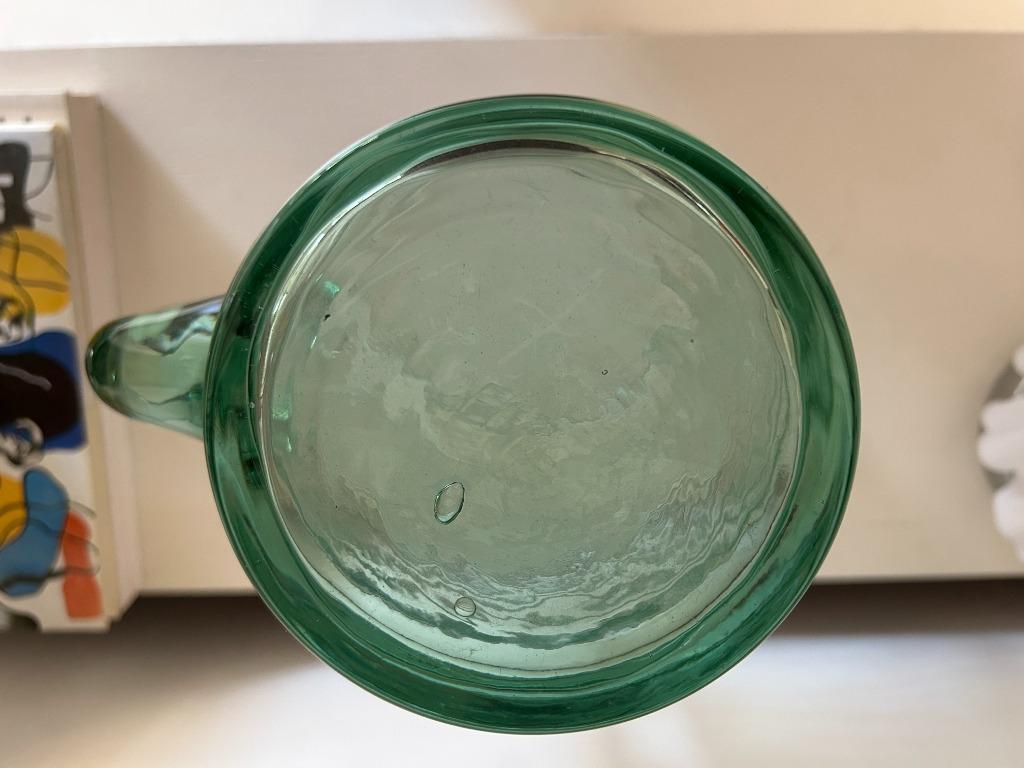 Grote Vintage Glazen Kan Met Ribbels Mondgeblazen image 5