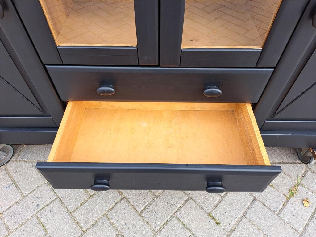 Mat Zwarte Grenen Dressoir Veel Opbergruimte image 11