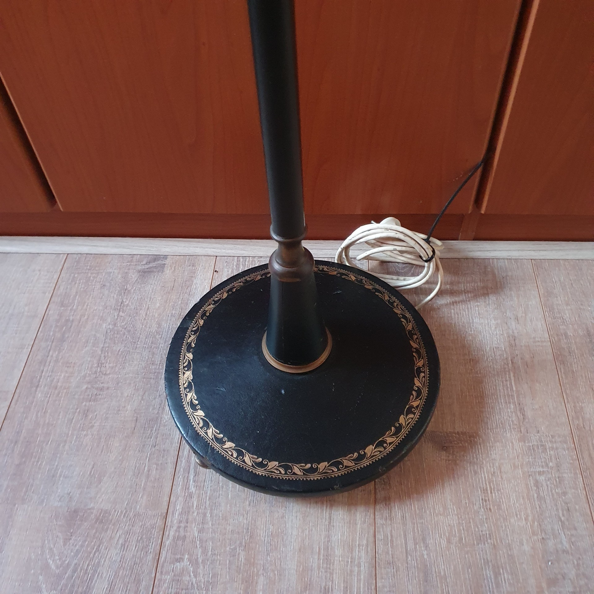 Klassiek - Vloerlamp - Staande Lamp - Met Leder Omkleed -1950 image 9