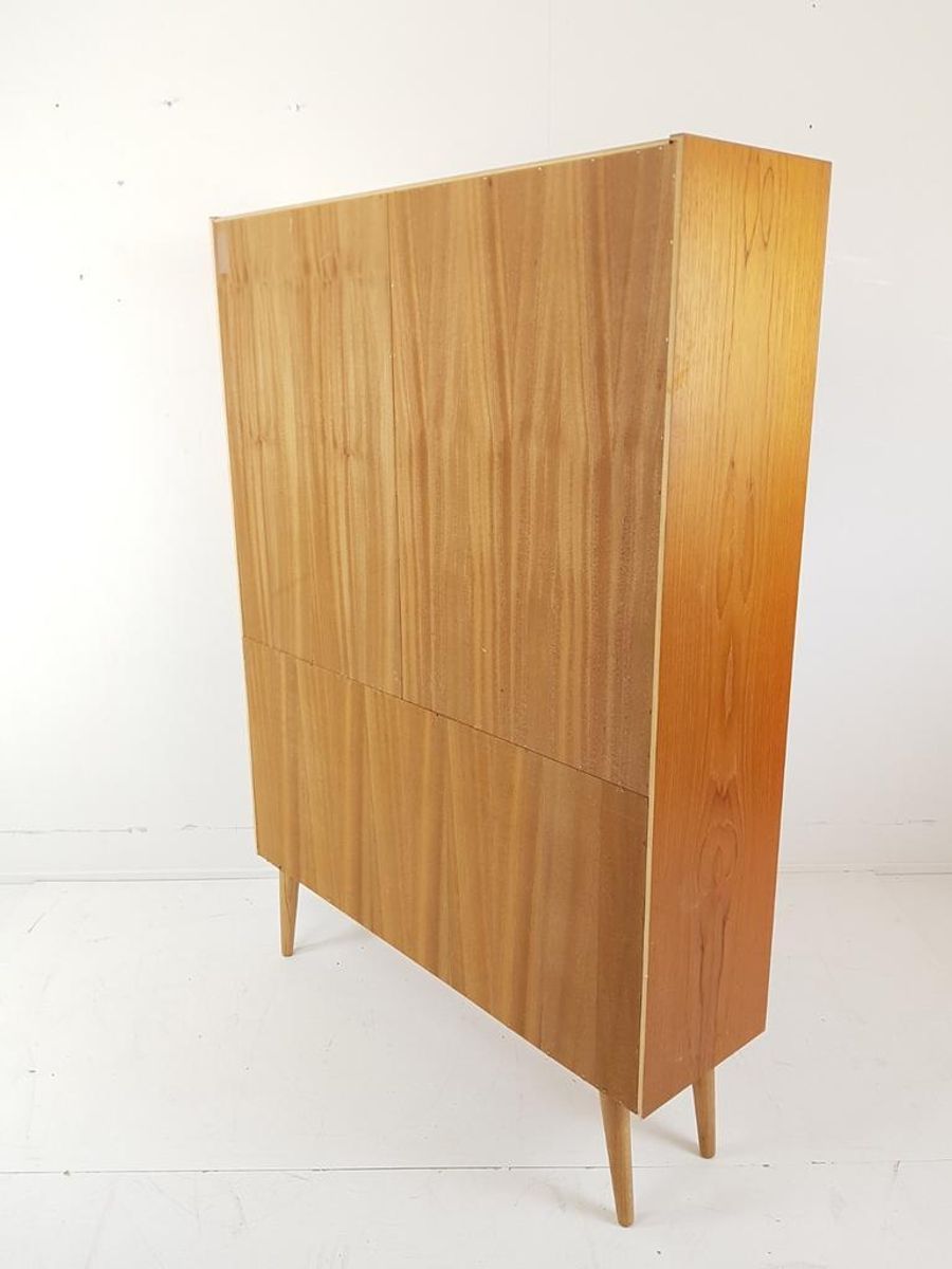 Vintage Deense Boekenkast Met Klep Teak Fineer image 7