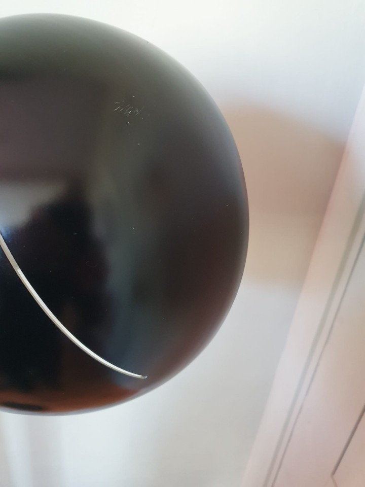 Grote 70'S Zwarte Leeslamp / Staande Lamp Met Opengewerkte Kap. image 14