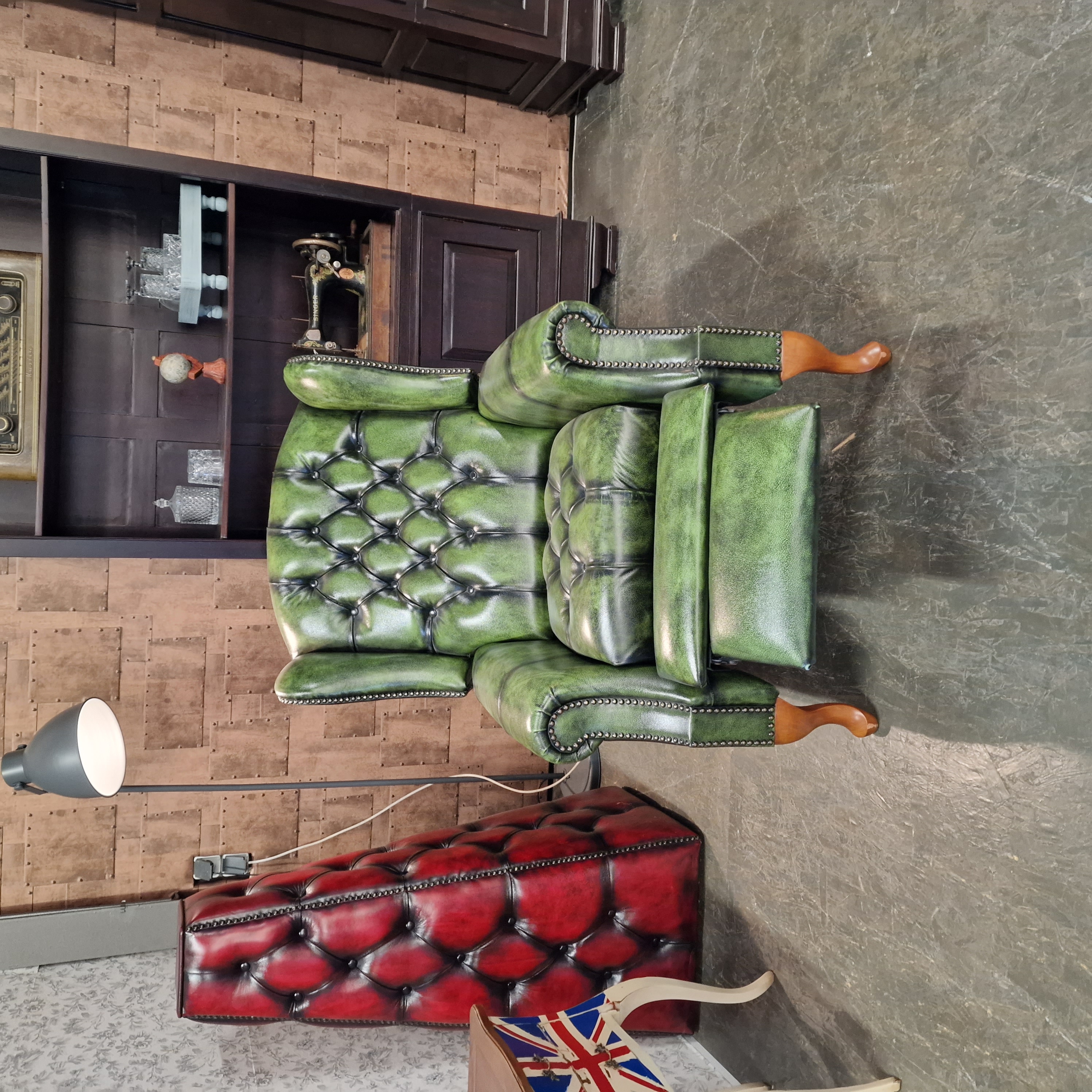 Chesterfield Lazychester Relaxfauteuil (m) - Antiek Limoen Groen Met Knopenzit image 3