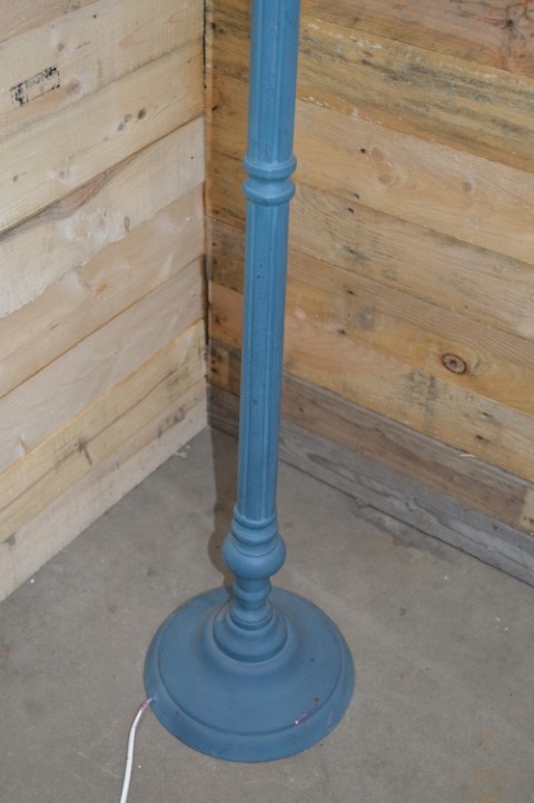 Staande Vloerlamp Met Houten Poot Geschilderd image 5