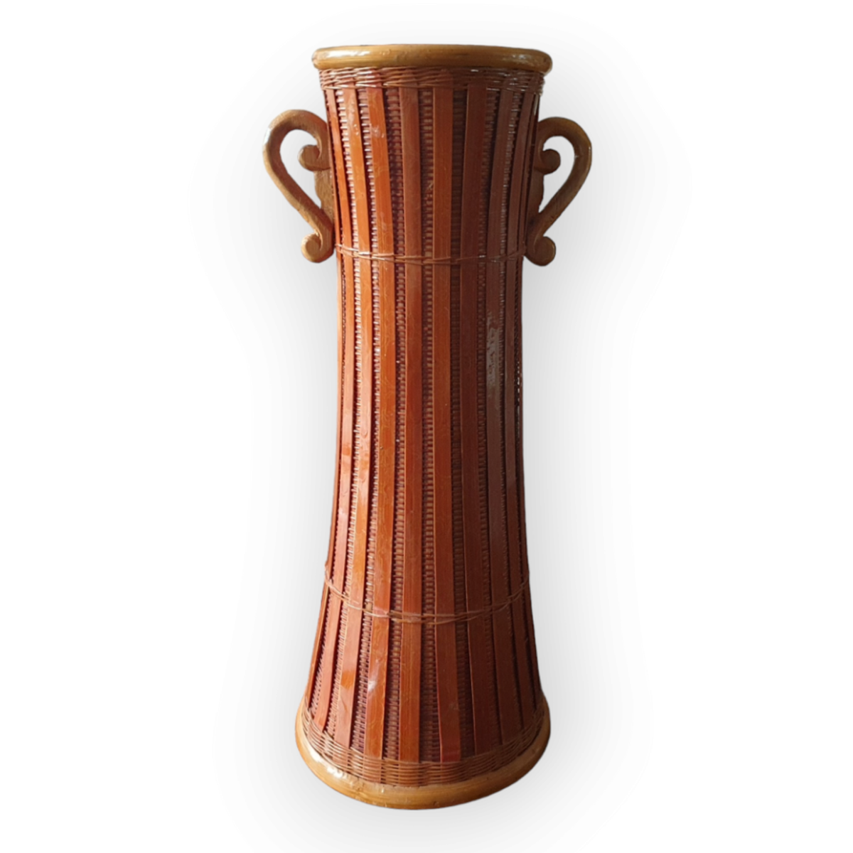 Vintage Rieten / Houten Vaas Boho image 7