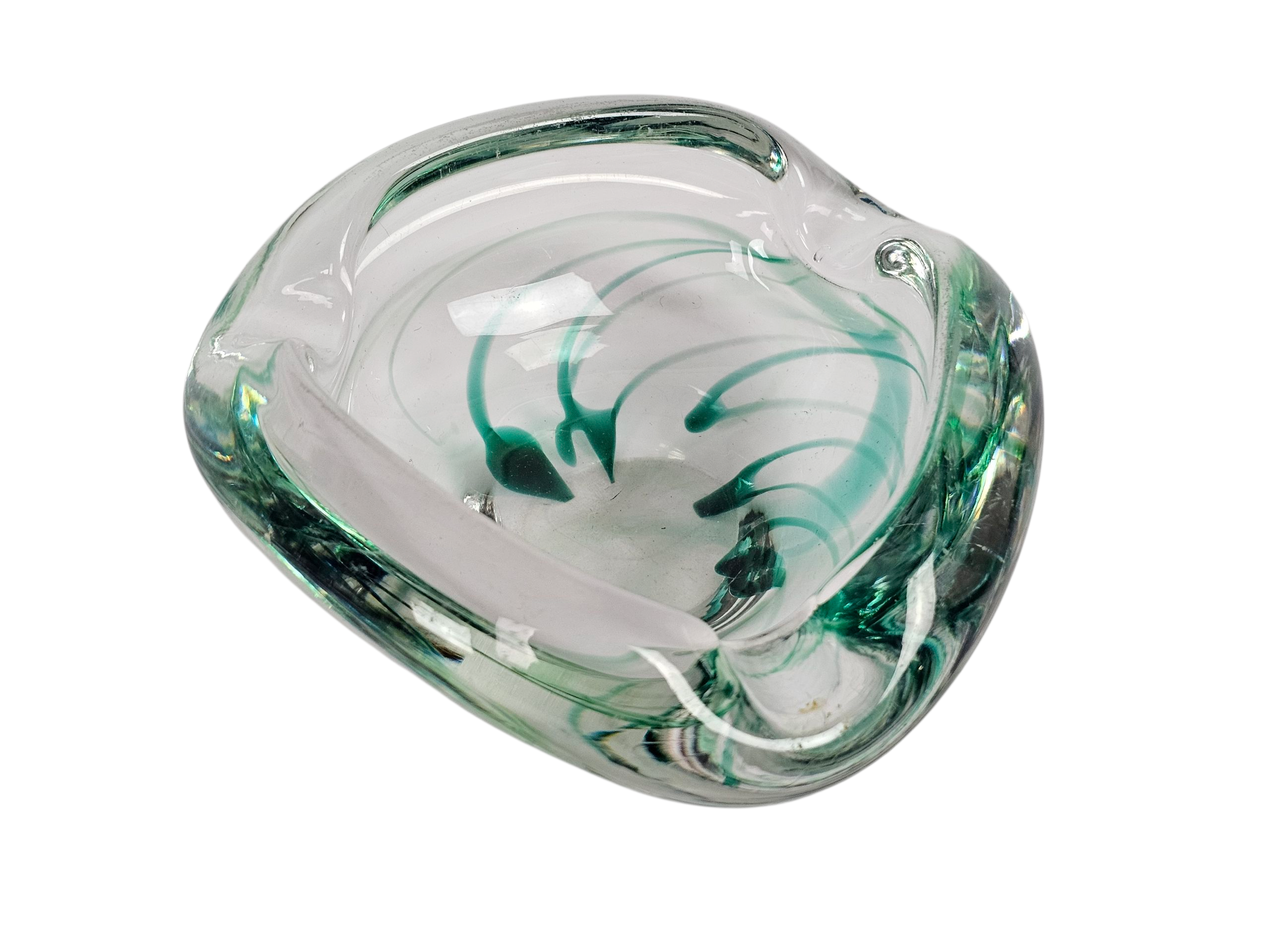 Kristalunie Maastricht - Max Verboeket - Geslingerde Kleuren Van Helder Glas Met Groen - 60's image 3
