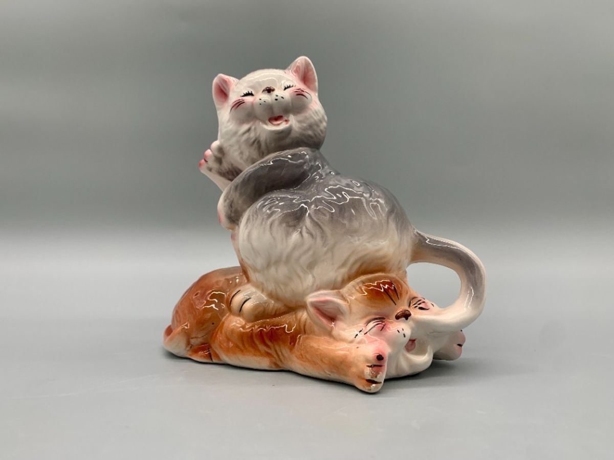 Vintage Spaarpot Katten Keramiek image 6