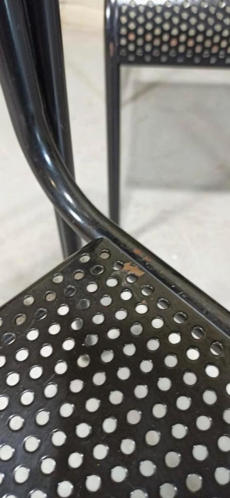 Vintage Postmodern Set Van 4 Metalen Stoelen, Zwart image 6