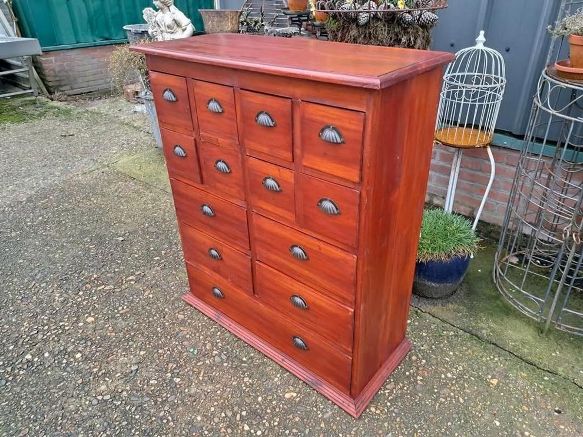 Fraaie Vintage Ladenkast, Apothekerskast, Archiefkast image 5