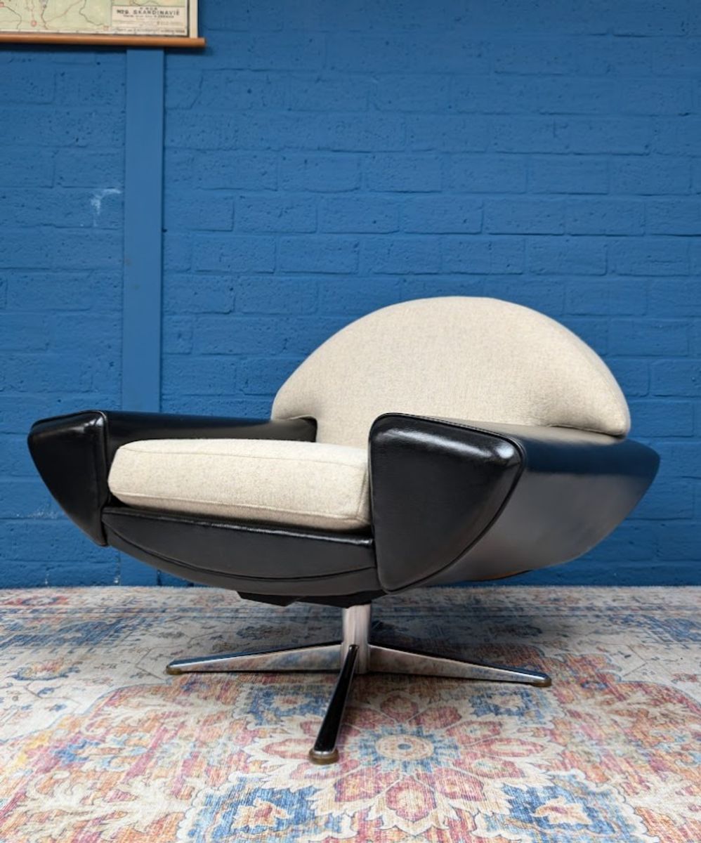 Vintage Deens Design Draaifauteuil, Johannes Andersen Midcentury Design image 7