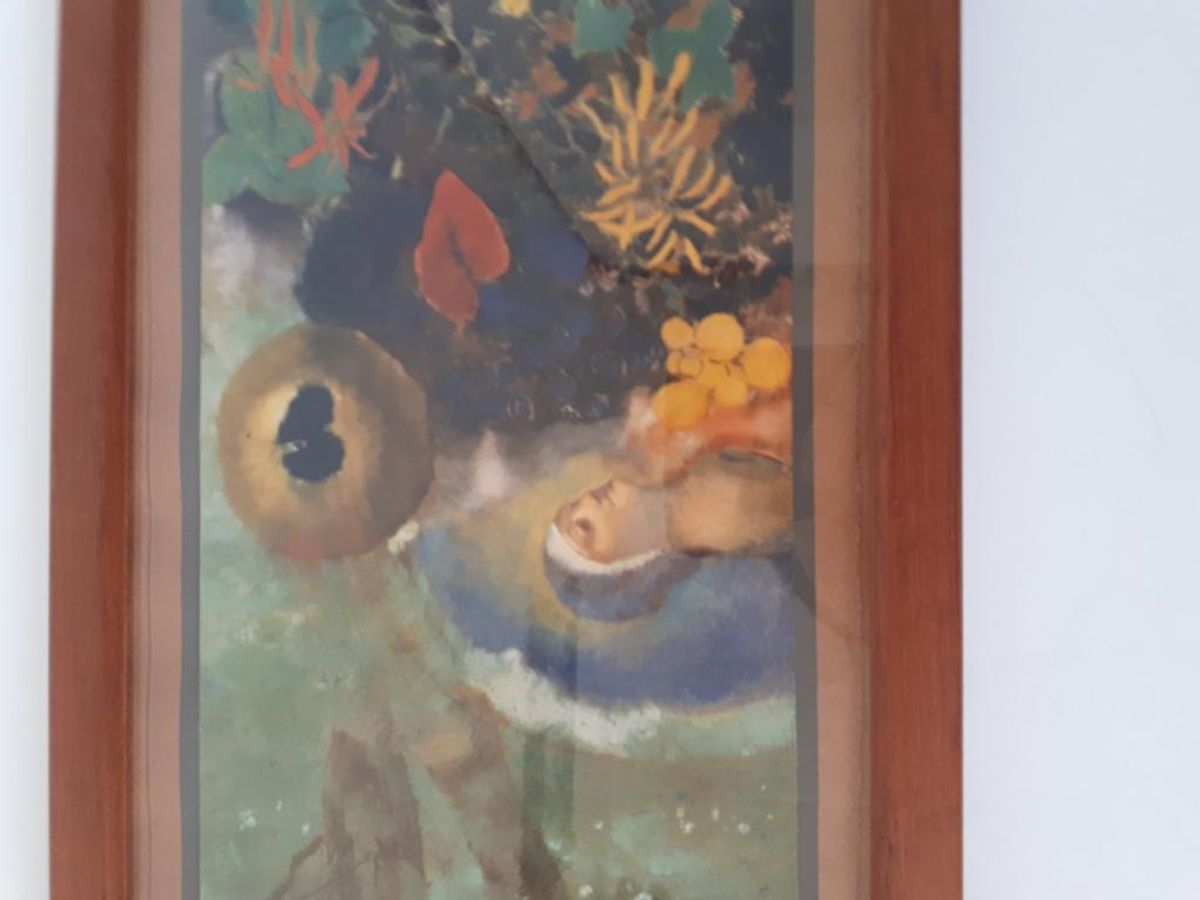 * Vintage Schilderij Met Prent Plaat In Lijst image 3