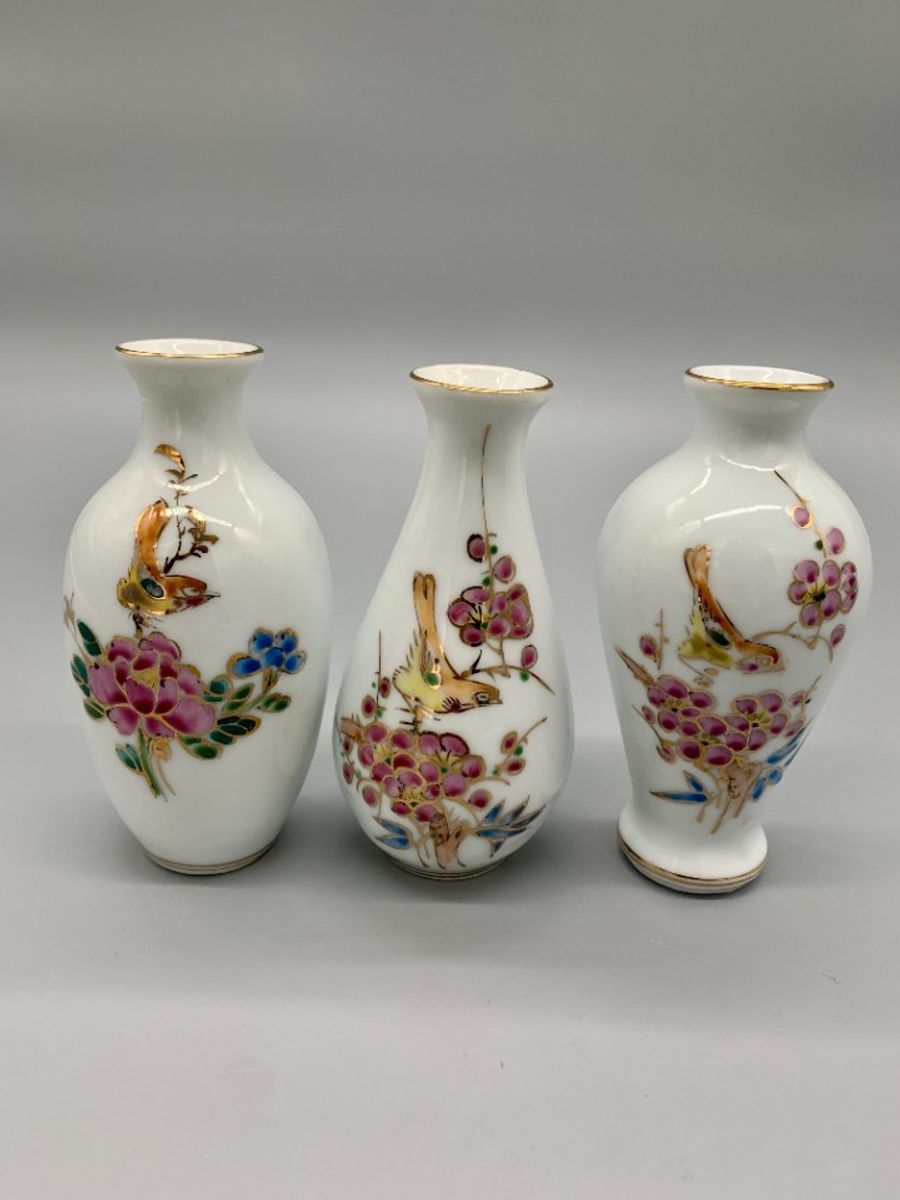Set Vaasjes China Birds And Flowers image 7