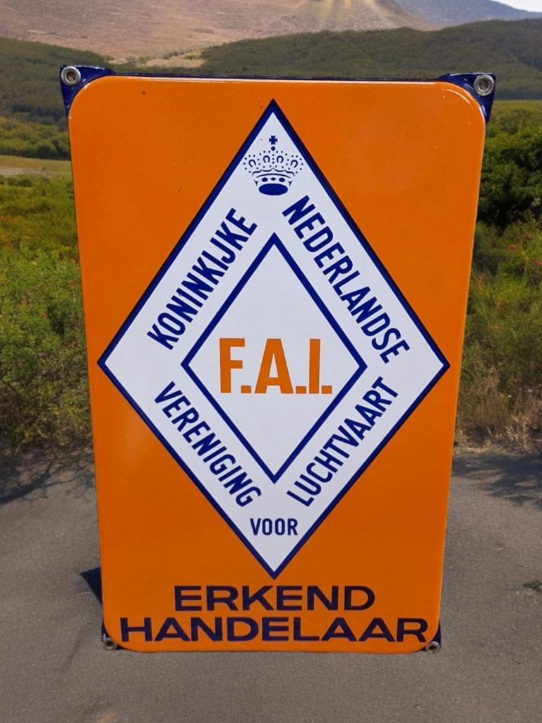 Pracht Emaille Tekstbord Uit De Luchtvaart Branche🛩 image 2