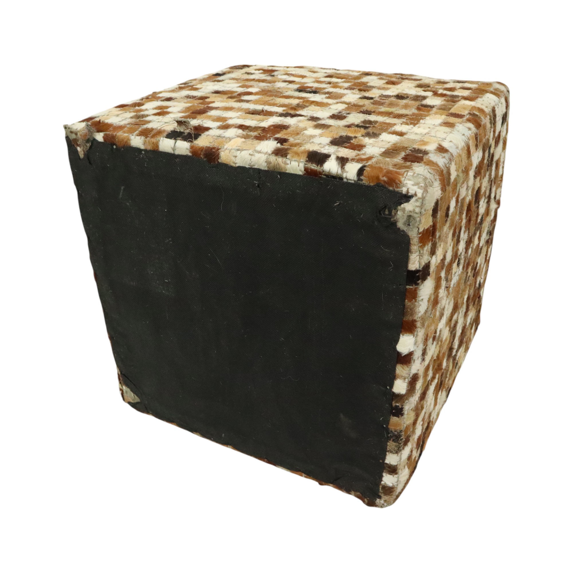 Vintage Vierkante Poef Geitenleer Patchwork Mozaïek Patroon image 14