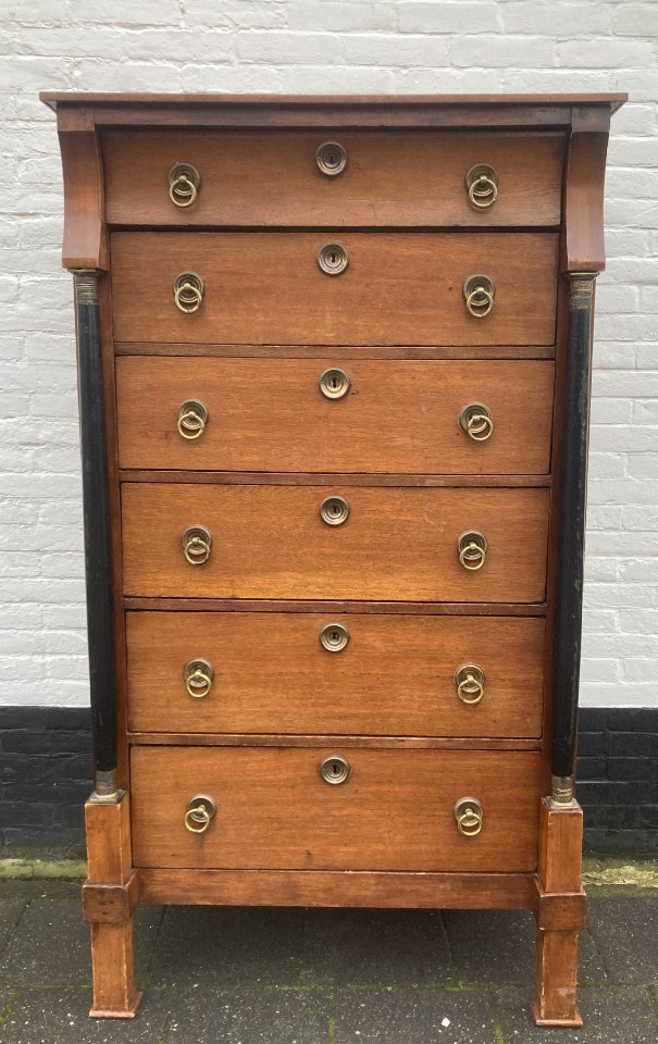 Antiek Hollands Eiken Ladenkast, 92 Cm Breed, 160 Cm Hoog image 12