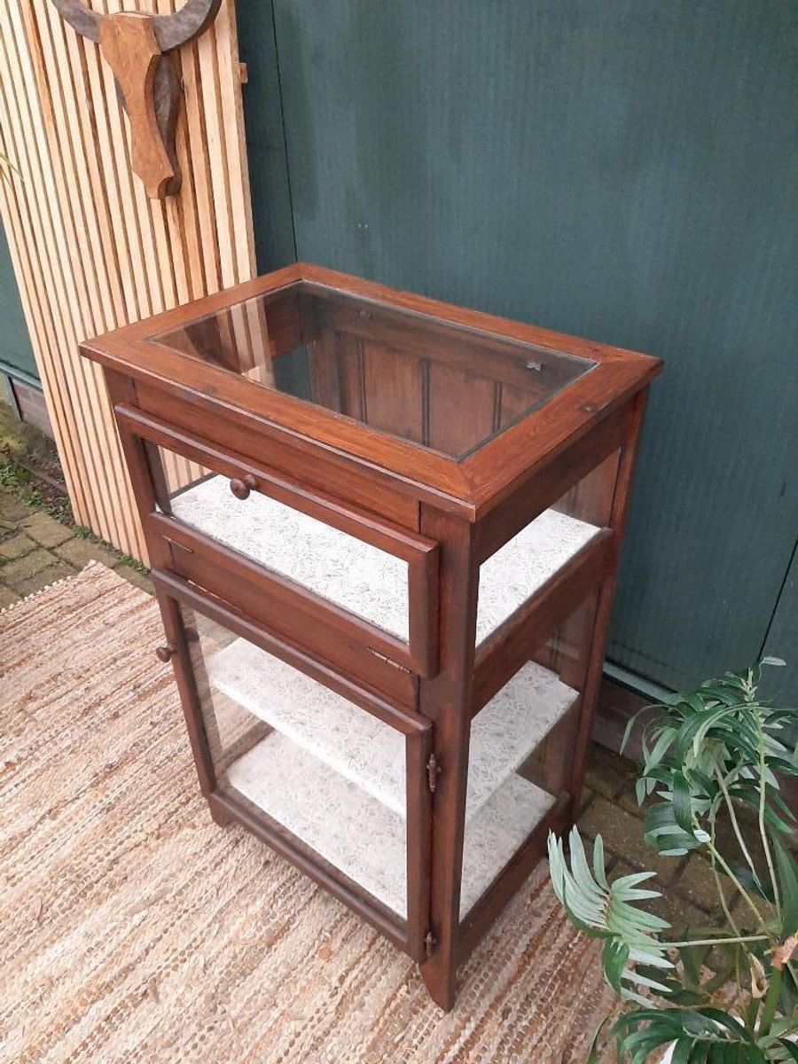 Vintage Vitrine Toonbankkastje Theekastje Oud Kastje Display image 8
