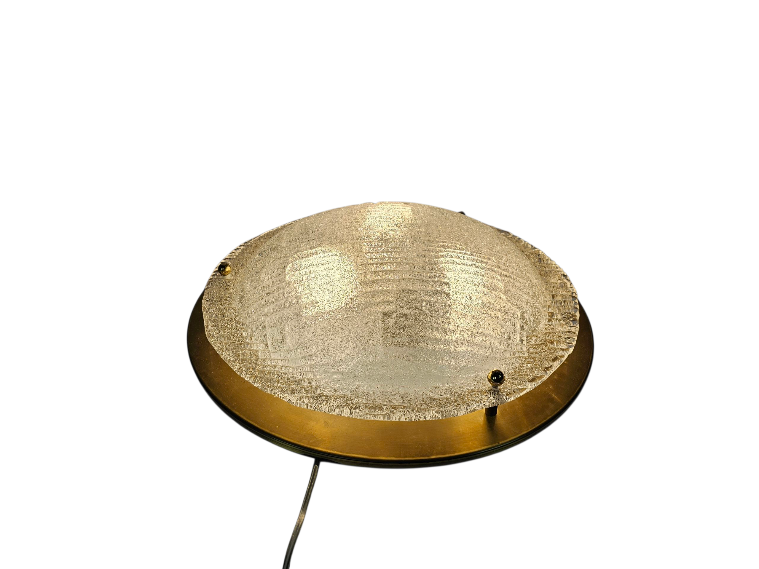 Hillebrand Leuchten - Hollywood Regency Stijl - 'frosted' Glas - Messing - 80's image 2