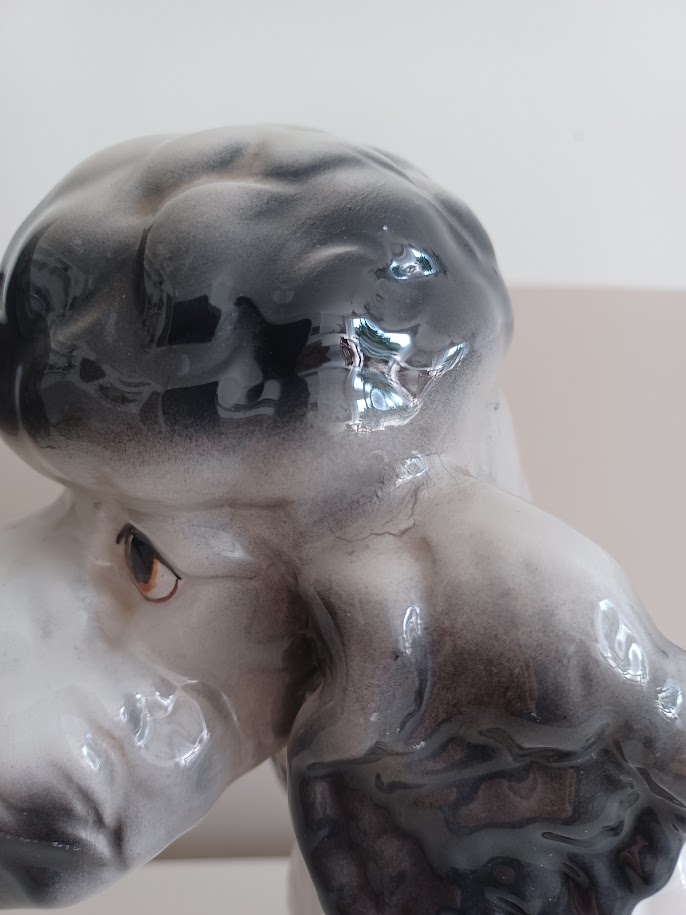 Vintage '80 Xl Poedelbeeld. Handbeschilderde Italiaanse Keramiek. image 7