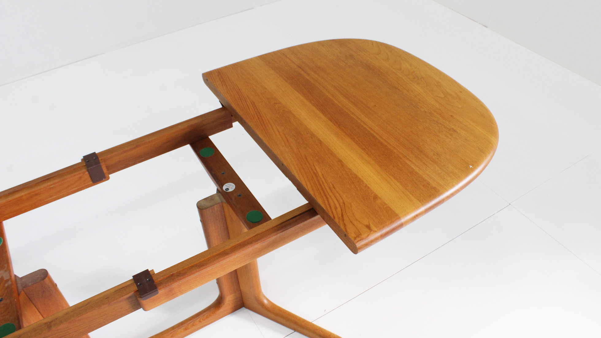 Vintage Glostrup Deense Ovalen Uitschuifbare Eettafel Tafel Massief Teak image 9