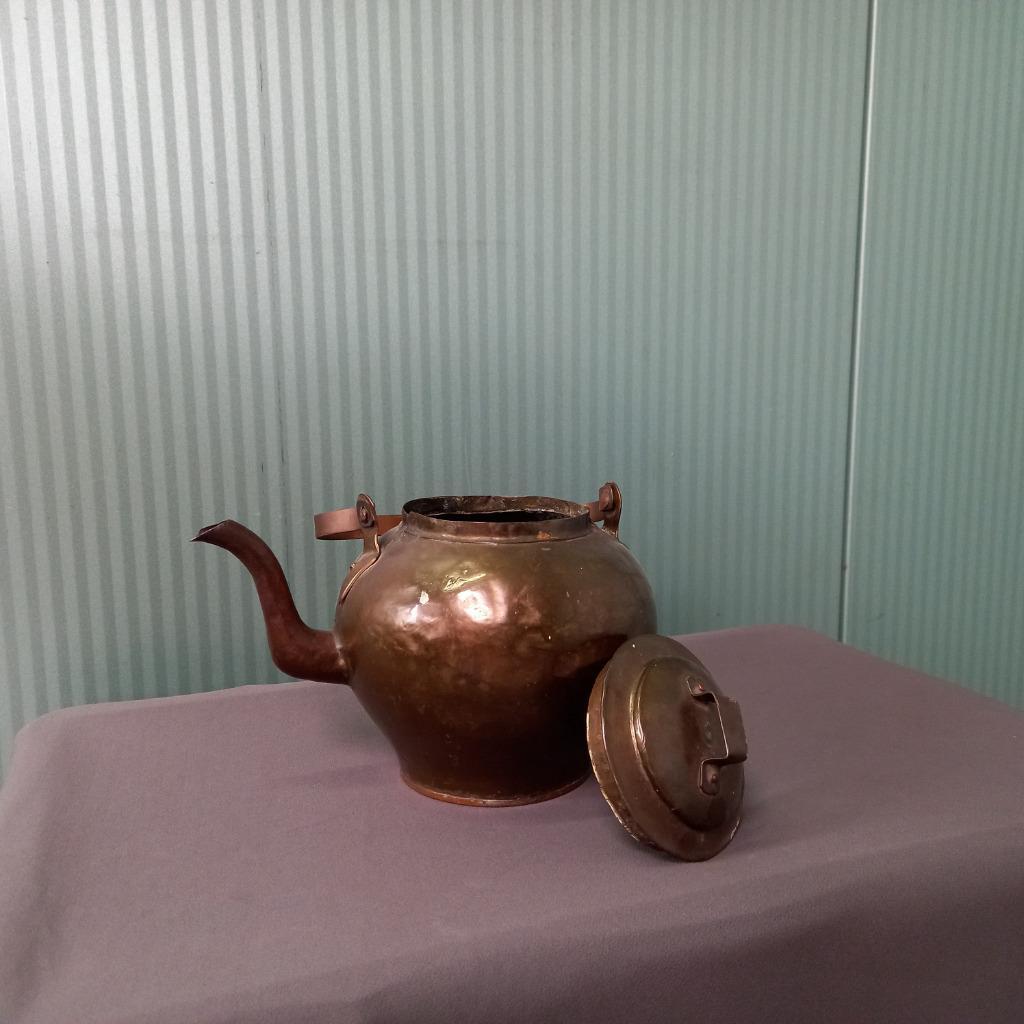 Schitterende Antieke Koperen Gehamerde Appelketel image 7