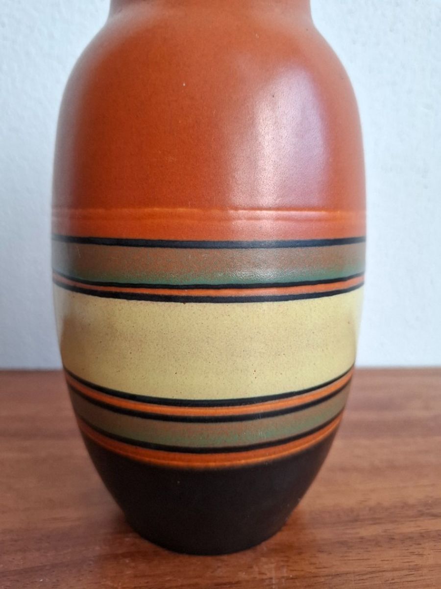 Vintage West Germany Vaas Oranje, Zwart image 7