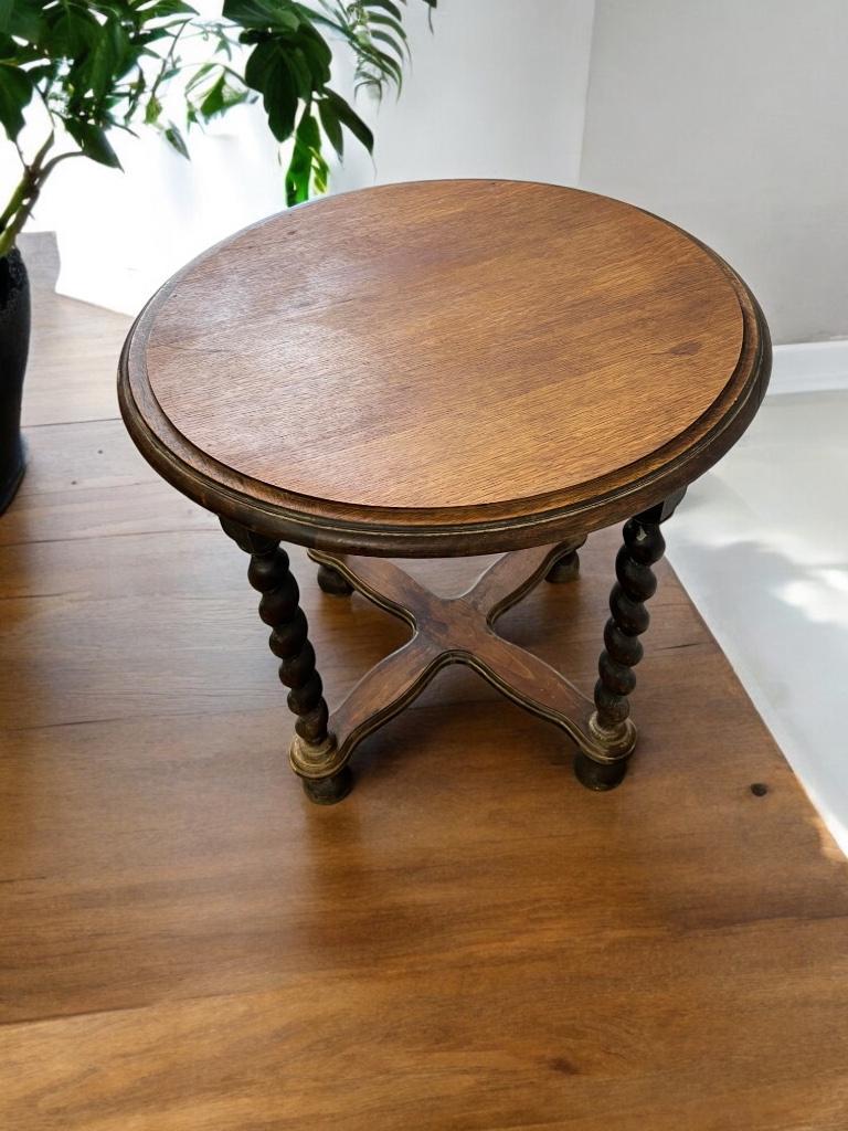 Vintage Houten Pied De Stal / Bijzettafel / Plantentafel image 3