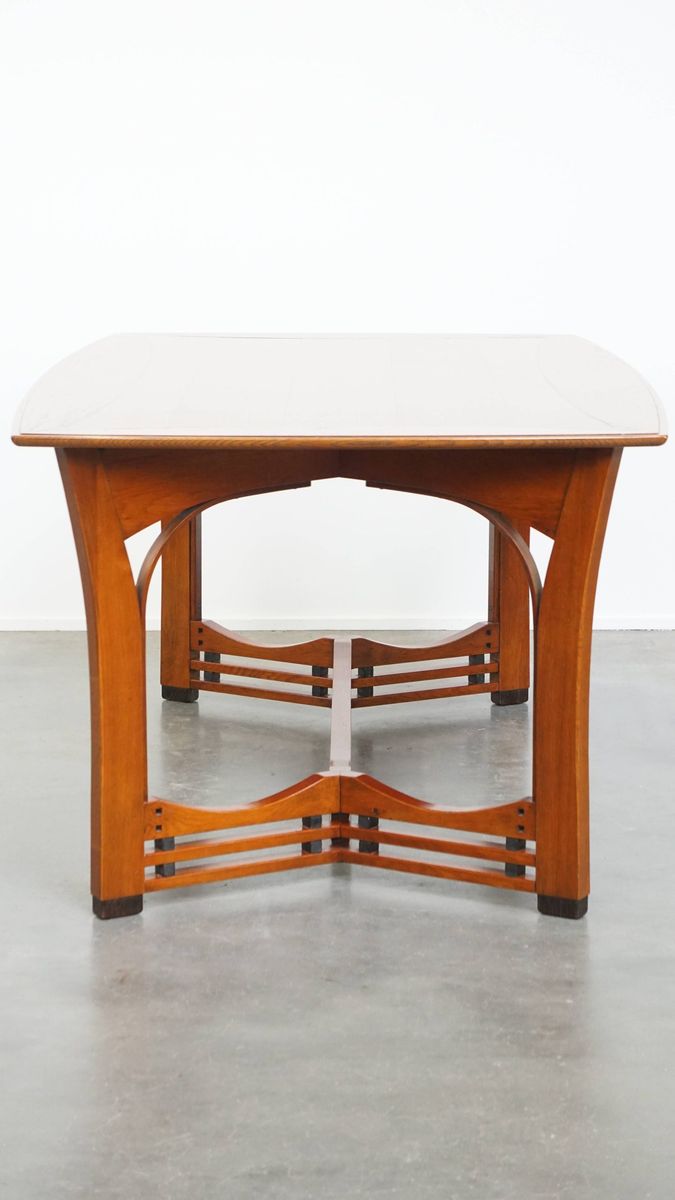 Zeer Mooie Art Nouveau Jugendstil Design Eettafel Van Schuitema Met Prachtige Details image 12