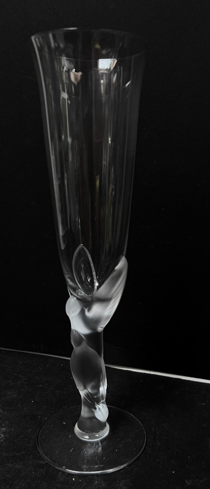 Schitterend Fabergé Champagneglas 'kissing Doves" Met Matglazen Duiven, Jaren 80 image 5