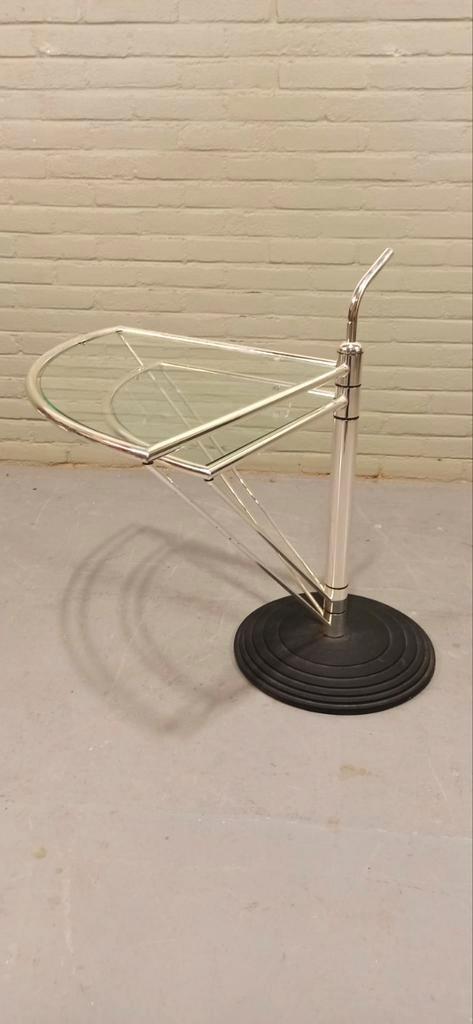 Vintage Oma Memphis Milano Stijl Glazen Bijzettafel image 15