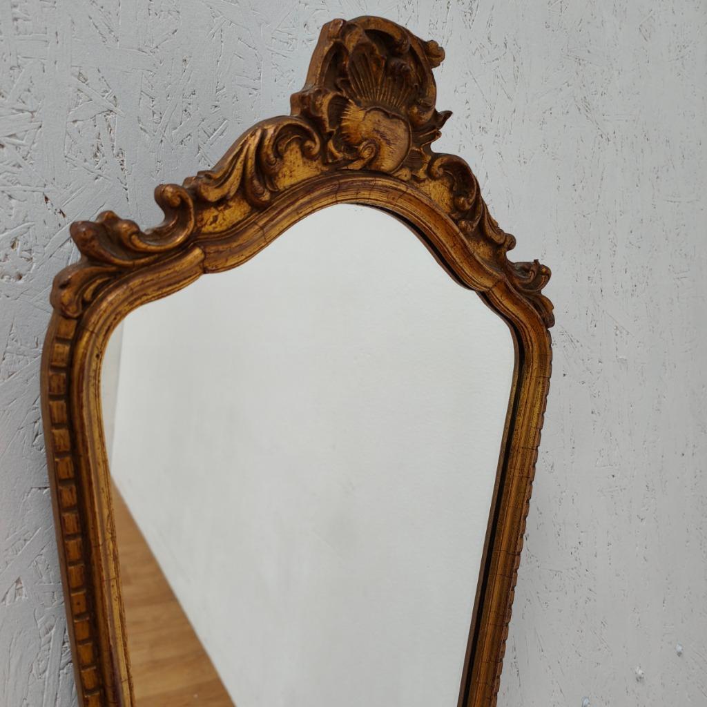 Vintage Goudkleurige Hollywood Regency Barok Rococo Spiegel Kuifspiegel 5 image 3