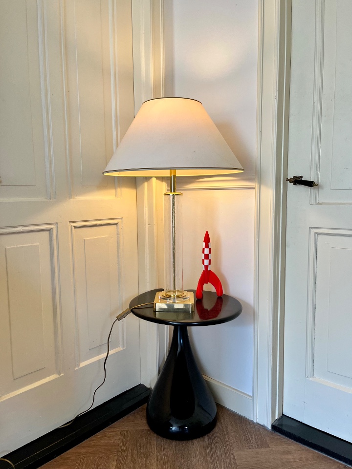 Glasstube & Brass Hollywood Regency Lamp image 14