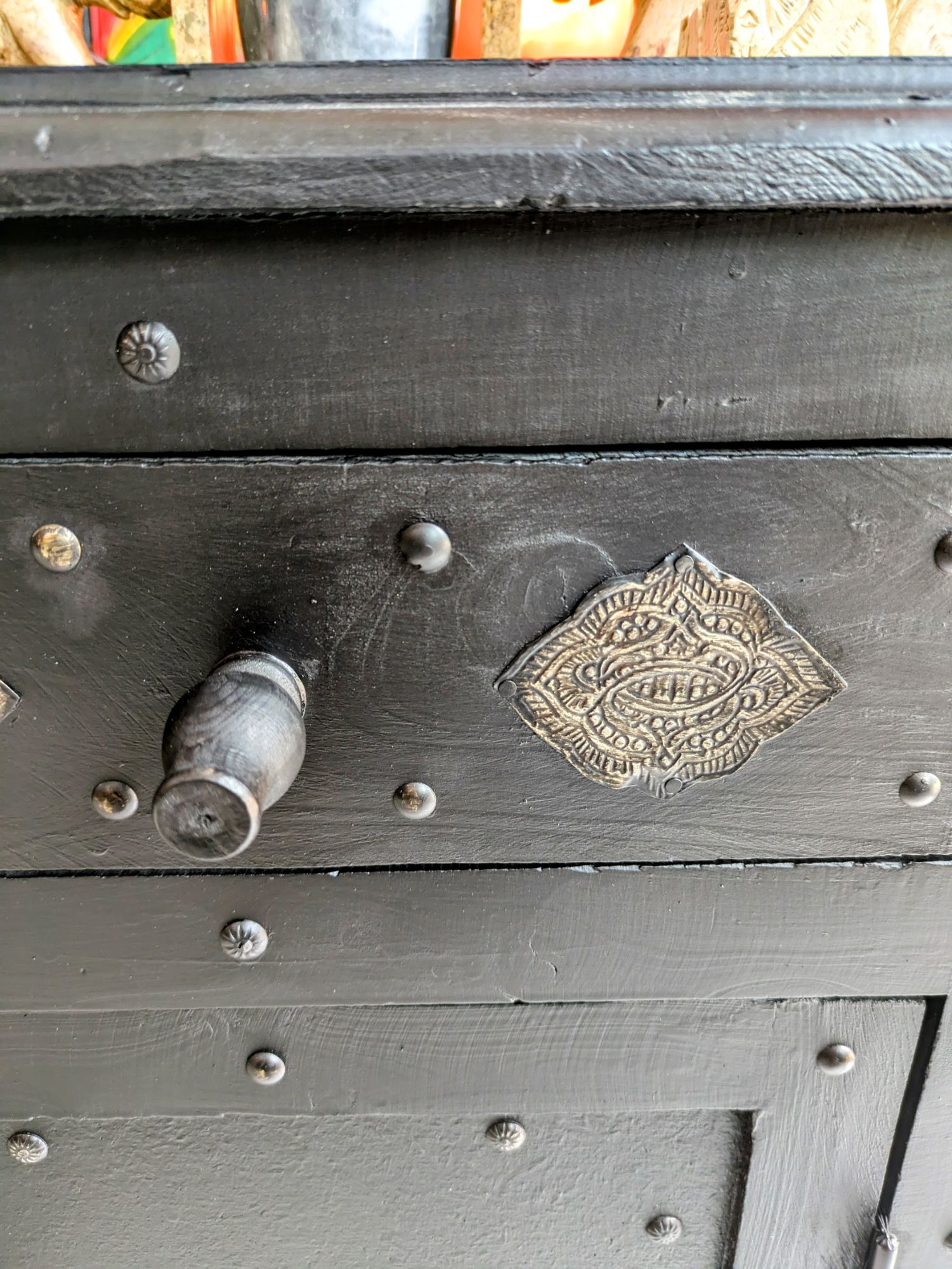 Zwart Indiaas Boho Kastje Met Ornamenten image 10
