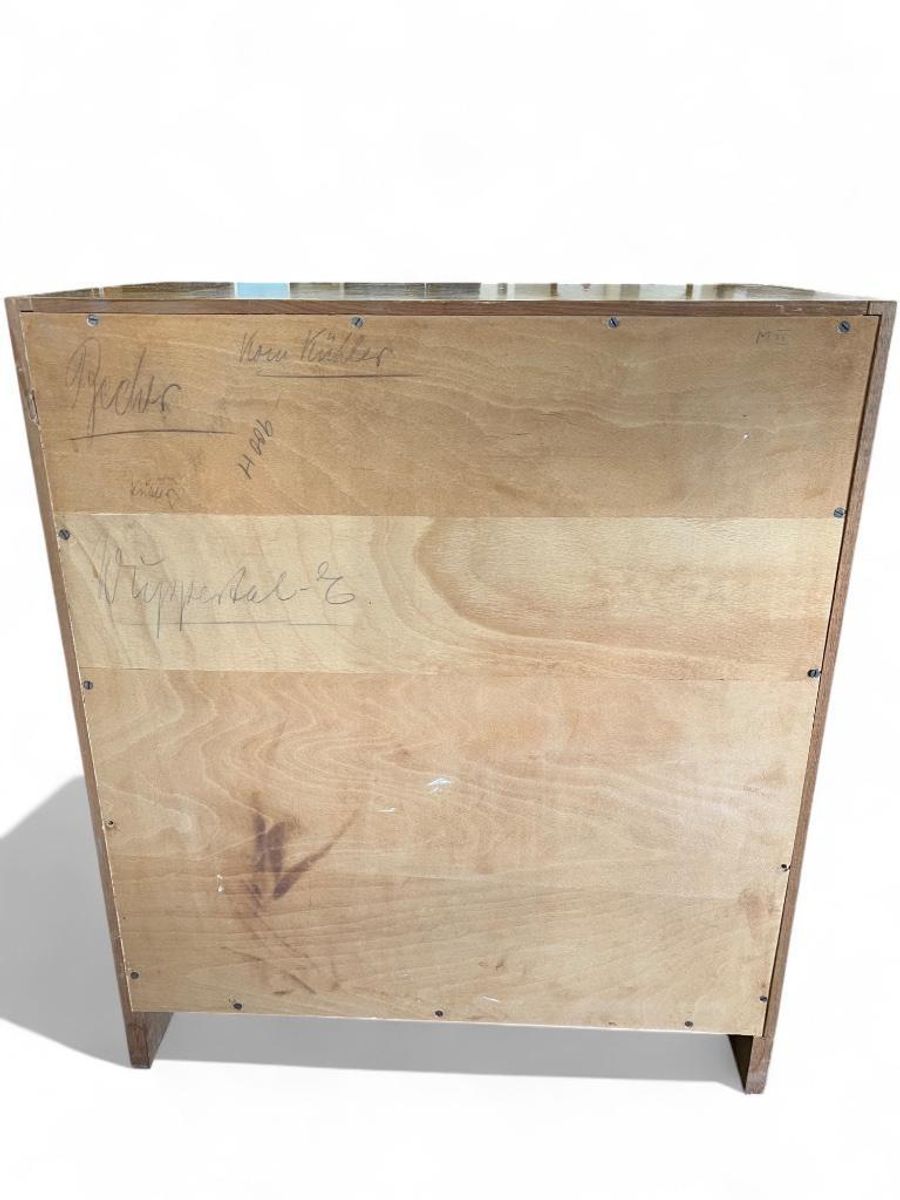 Vintage Houten Ladekast Kast – 4 Lades Met Metalen Grepen image 12