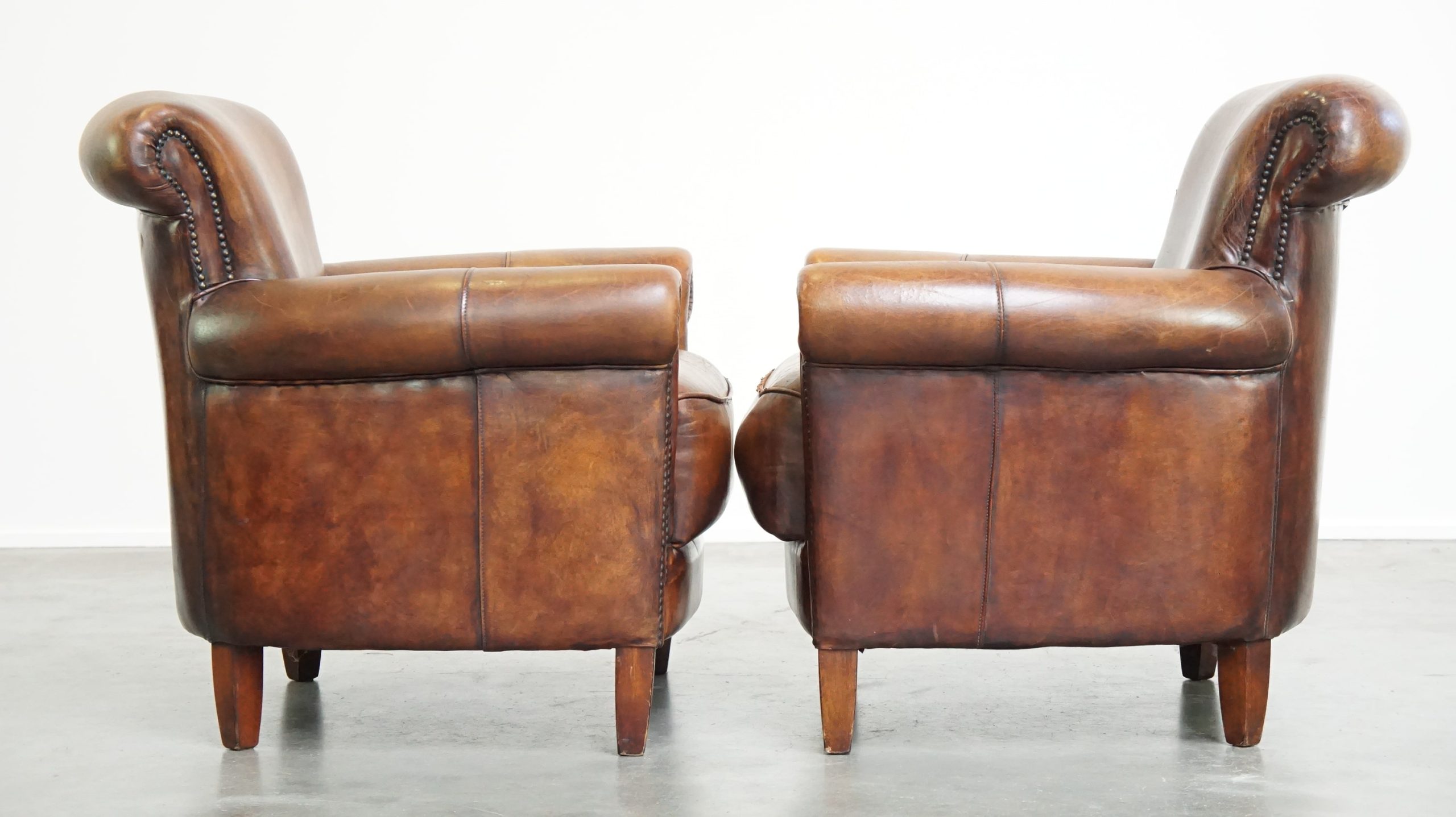 Gezellige, Comfortabele, Elegante, Set Schapenleren Design Fauteuils image 3