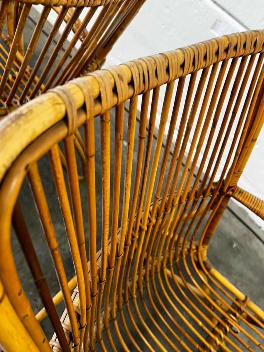 Set Van 2 Vintage Rotan Fauteuils / Eenzitjes Rohé image 12