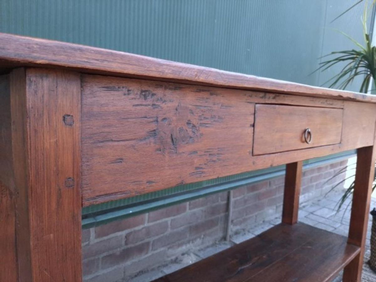 Robuuste Teak Houten Side Table Haltafel Landelijke Sidetable image 8