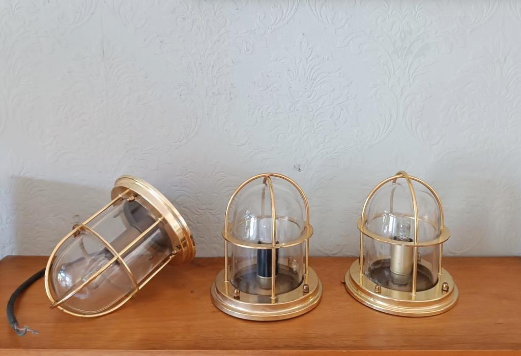 Set Van 3 Vintage Gouden Schip Stijl Plafondlampen image 3