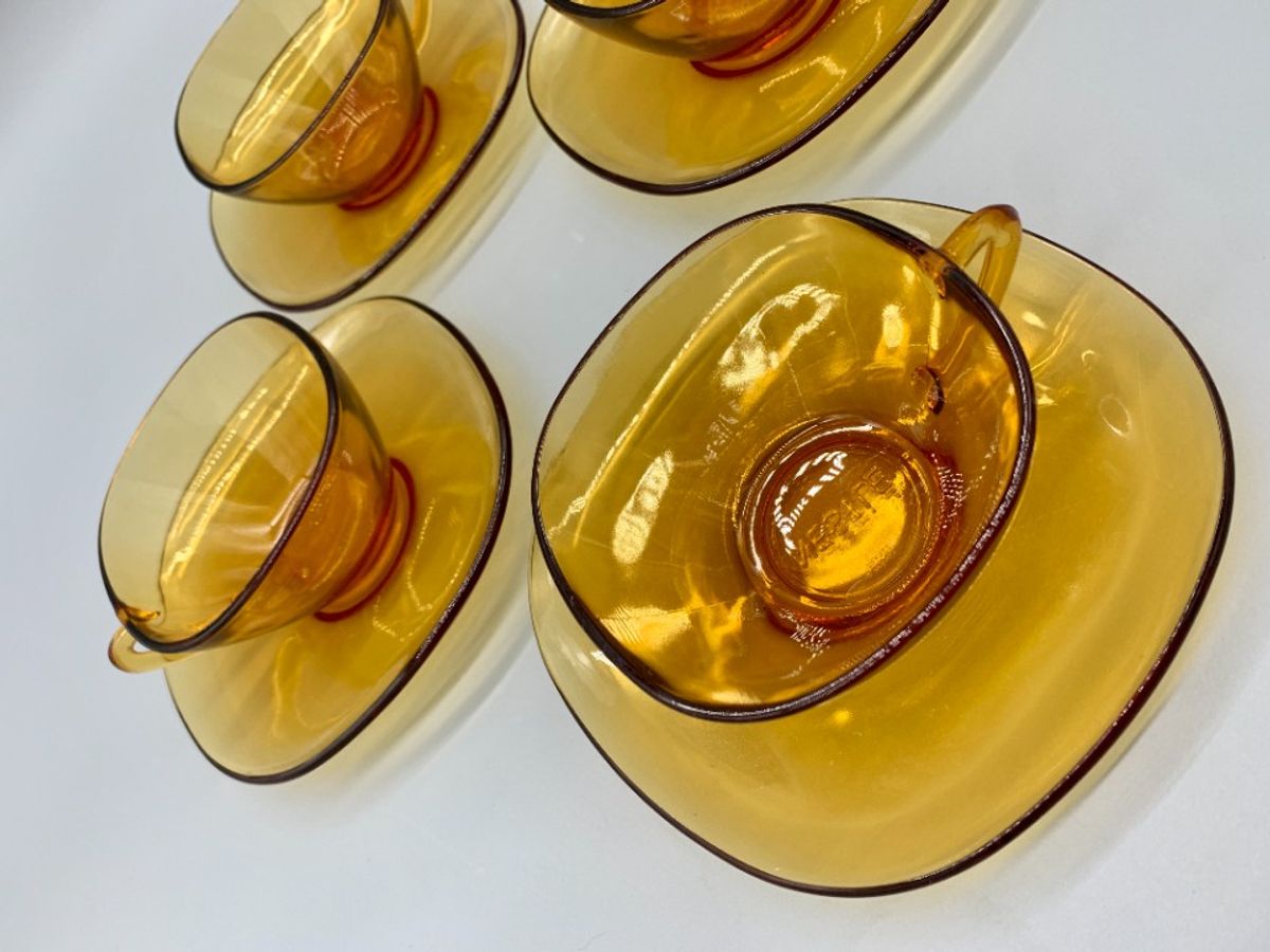 Set Nestle Kop En Schotel Amber Glas 8 Delig image 7
