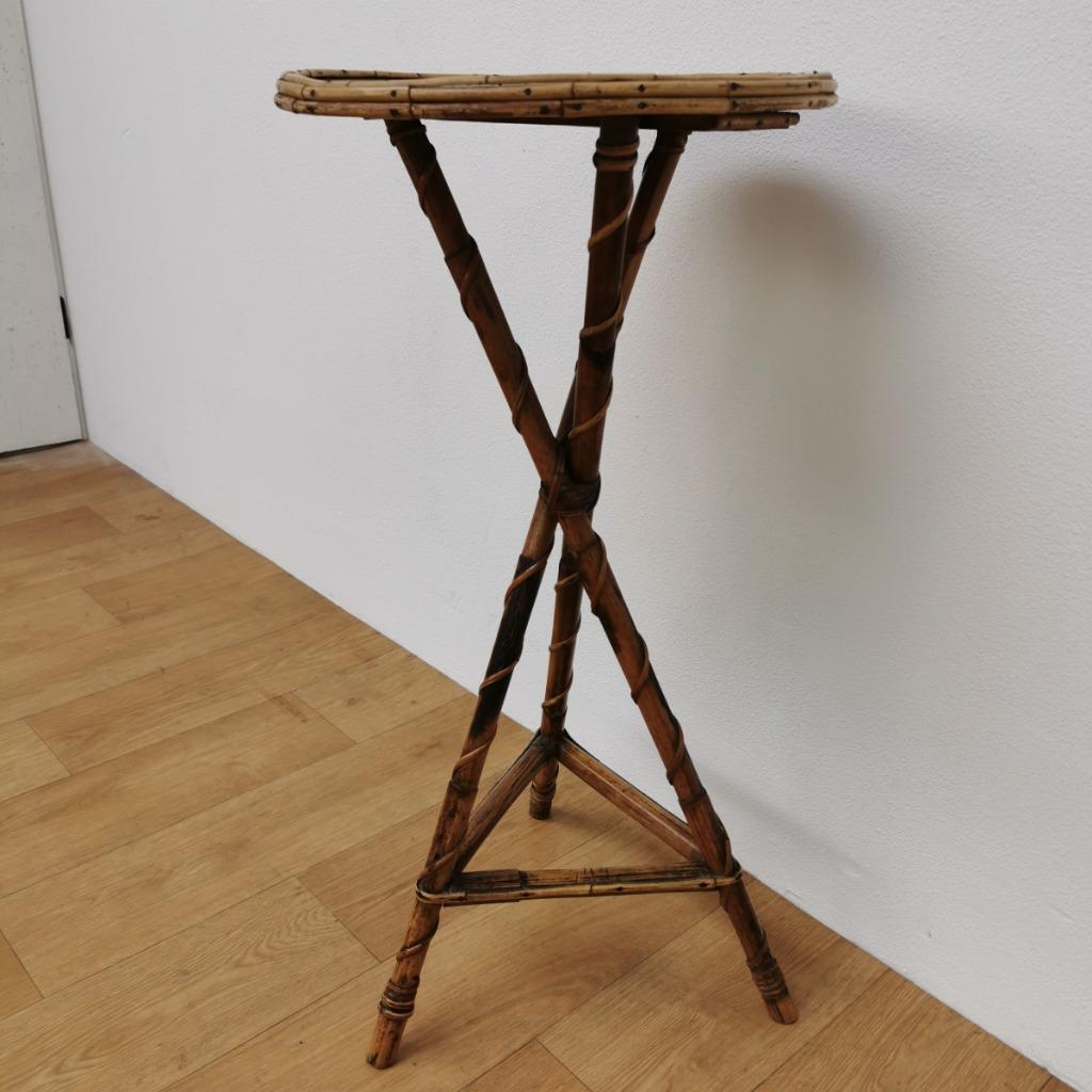 Vintage Mid Century Bamboe Bijzettafeltje Plantentafeltje Tafeltje 418 image 10