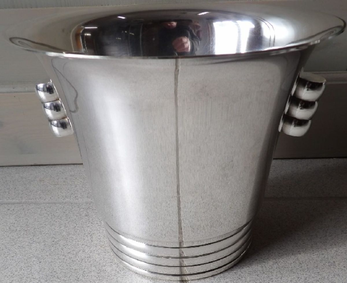 Verzilverde Art Deco Ijsemmer. image 7