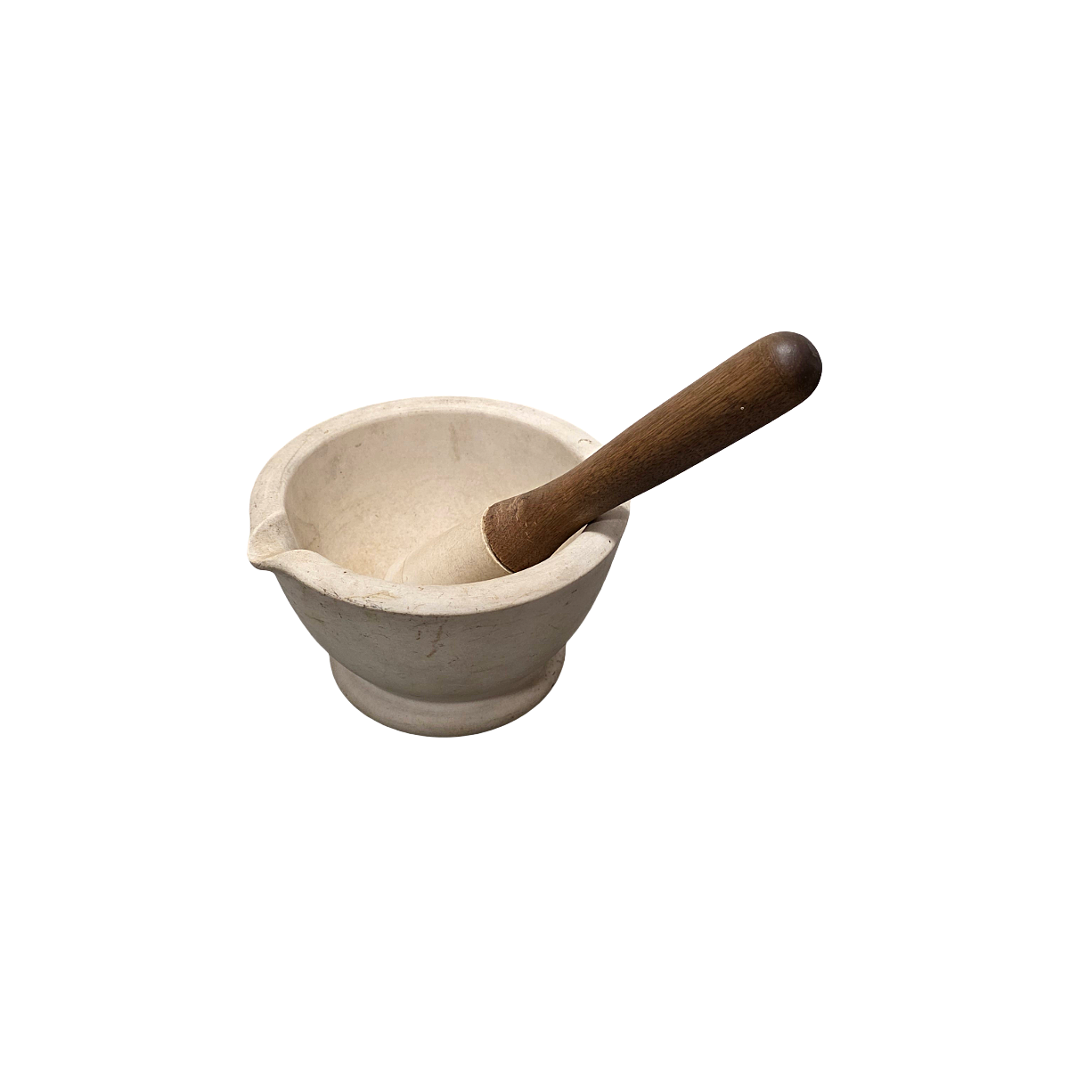 Wooden World Houten stamper en vijzel - beukenhouten molen, 6 cm komhoogte, 14 cm lengte, eiken, beige, bruin, geel
