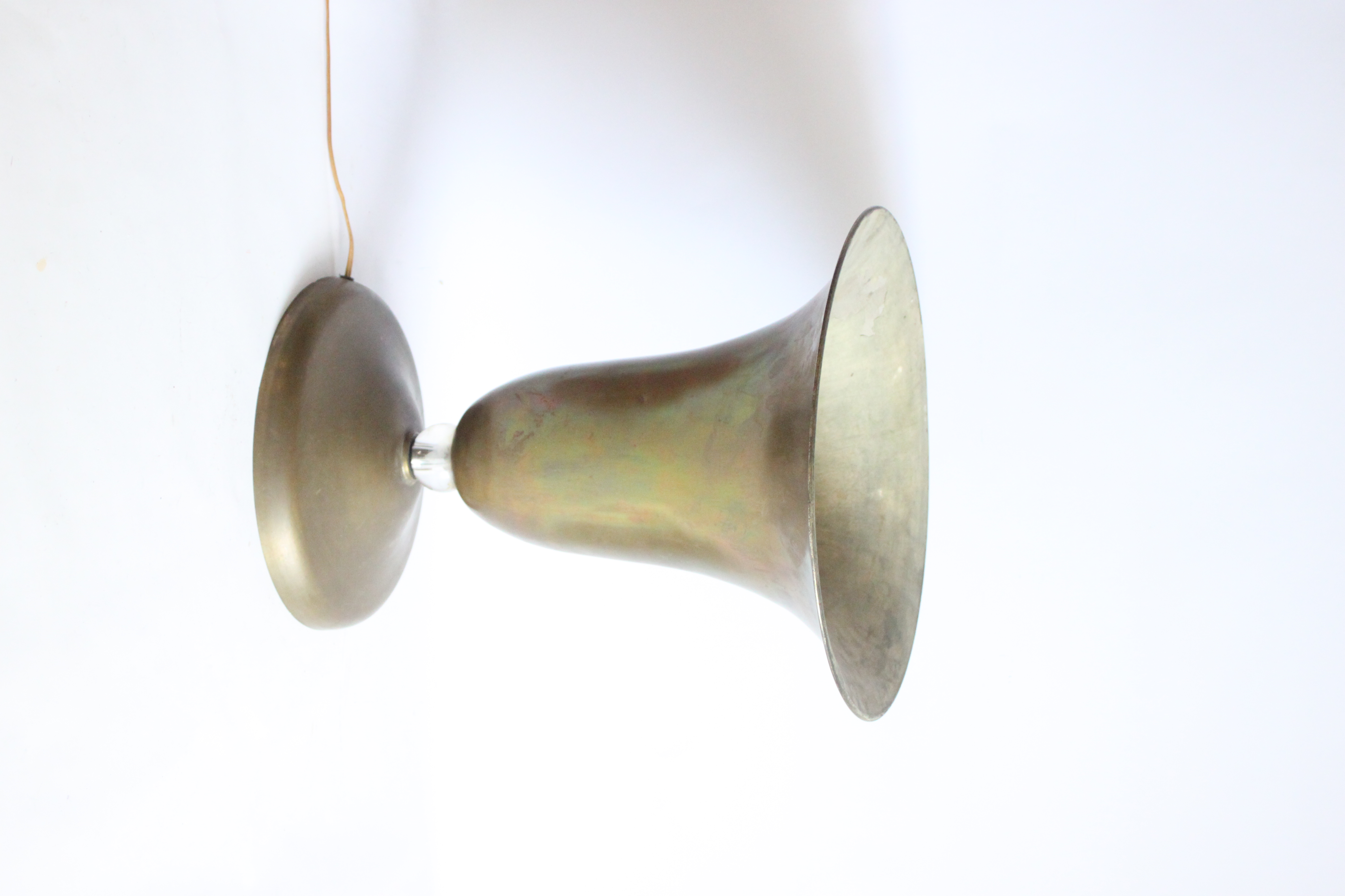 Large Brass Chalice Lamp, 1930s-1940s image 3