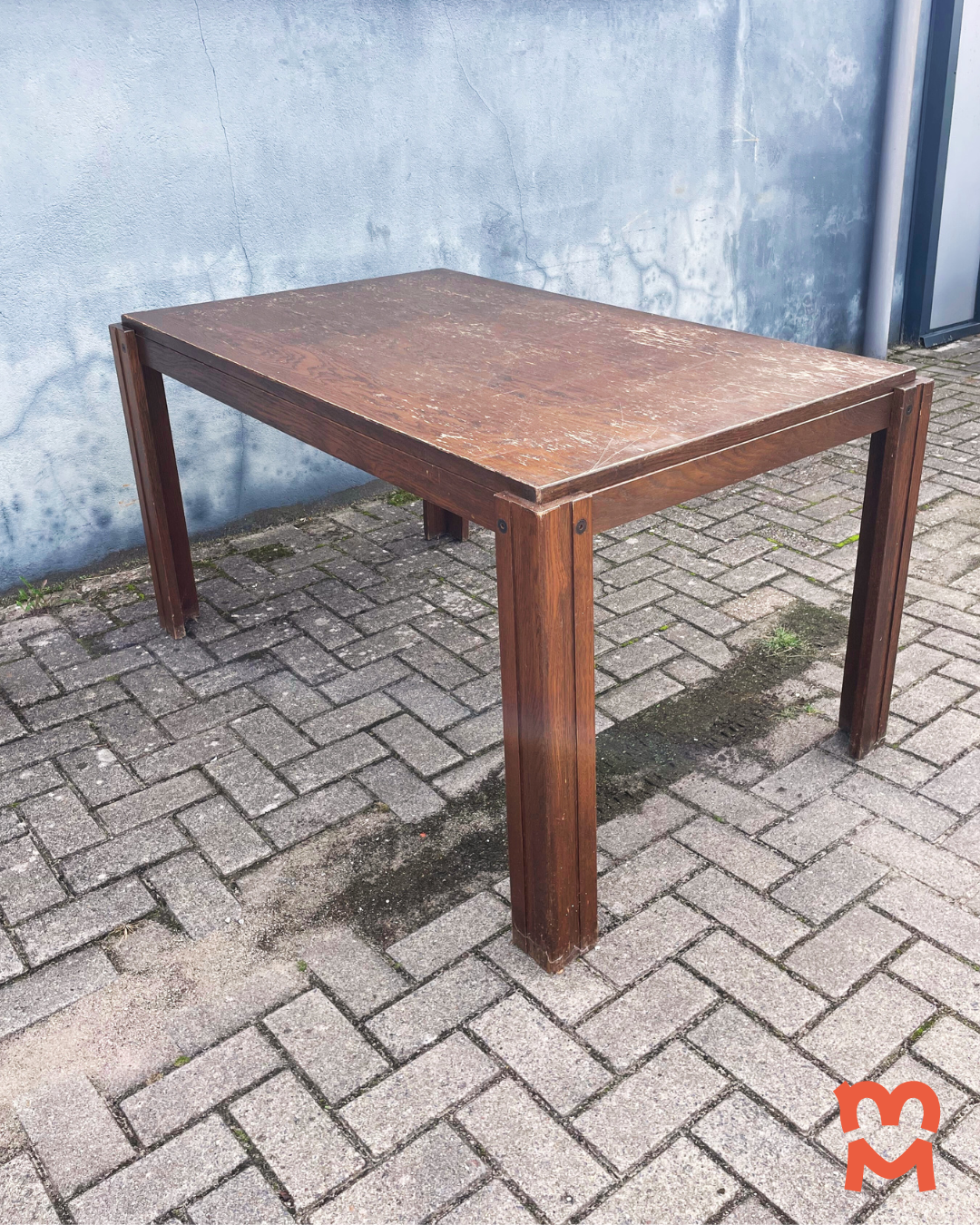 Brutalist Jaren 60 Eetkamerset (uitschuifbare Stafel + 4 Stoelen) image 21
