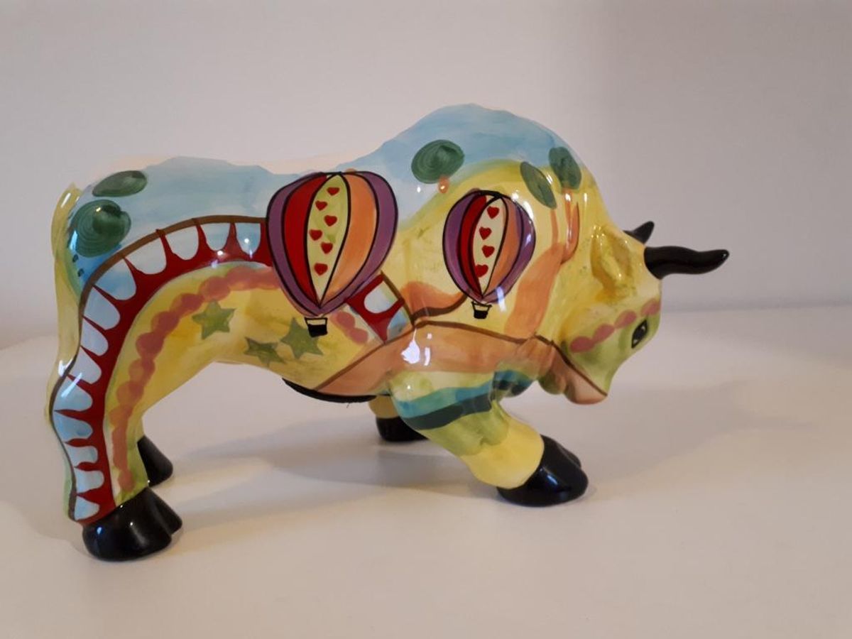 * Porselein Stier Cowparade Stijl Retro Spaarpot image 6