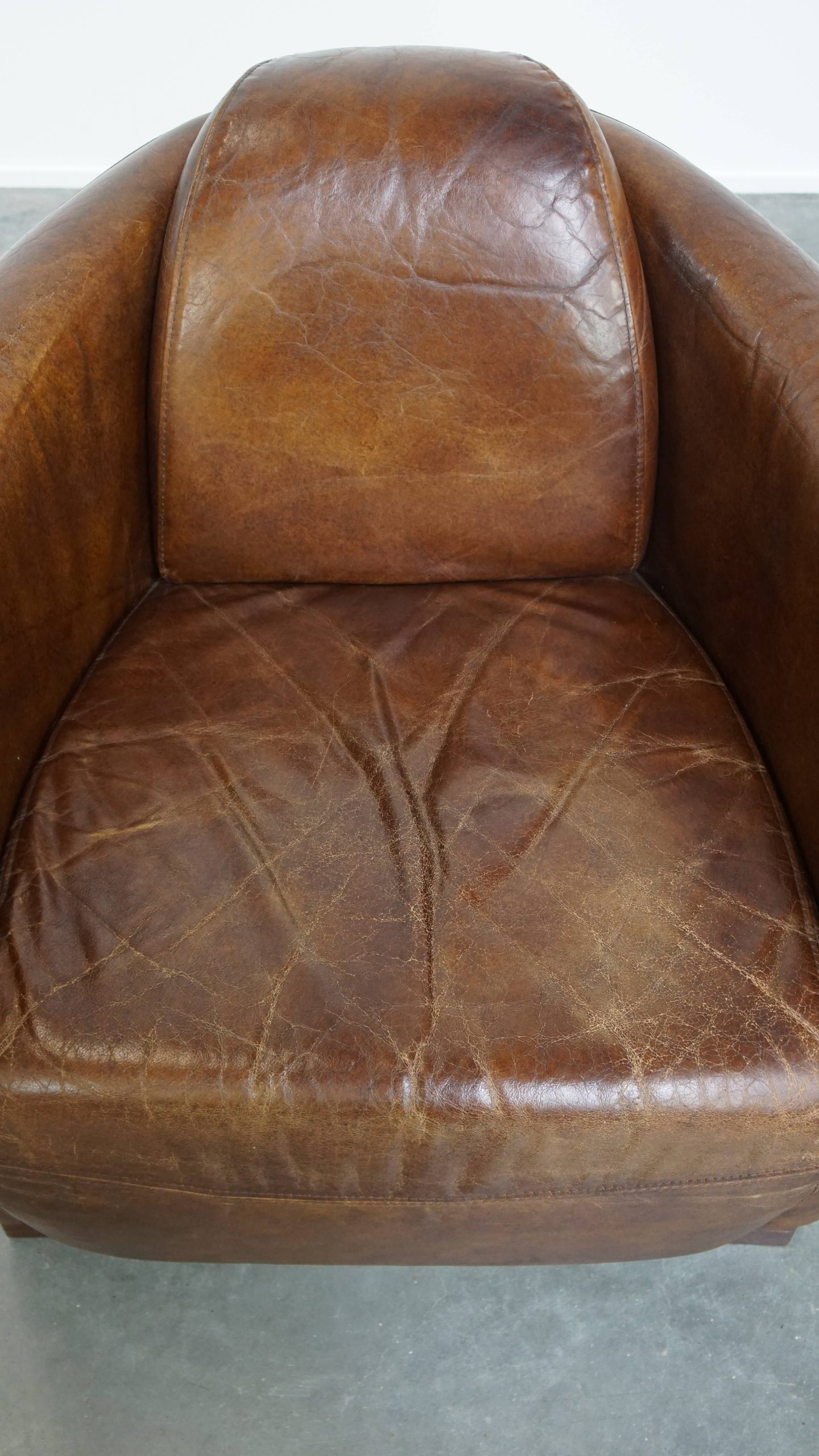 Comfortabele En Unieke Bruine Aviator Design Fauteuil Gemaakt Van Rundleer image 7