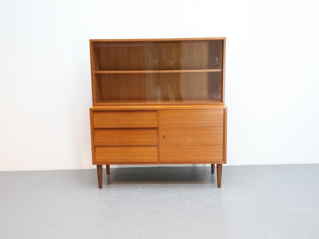 Vintage Wandmeubel Met Vitrine Teak image 3
