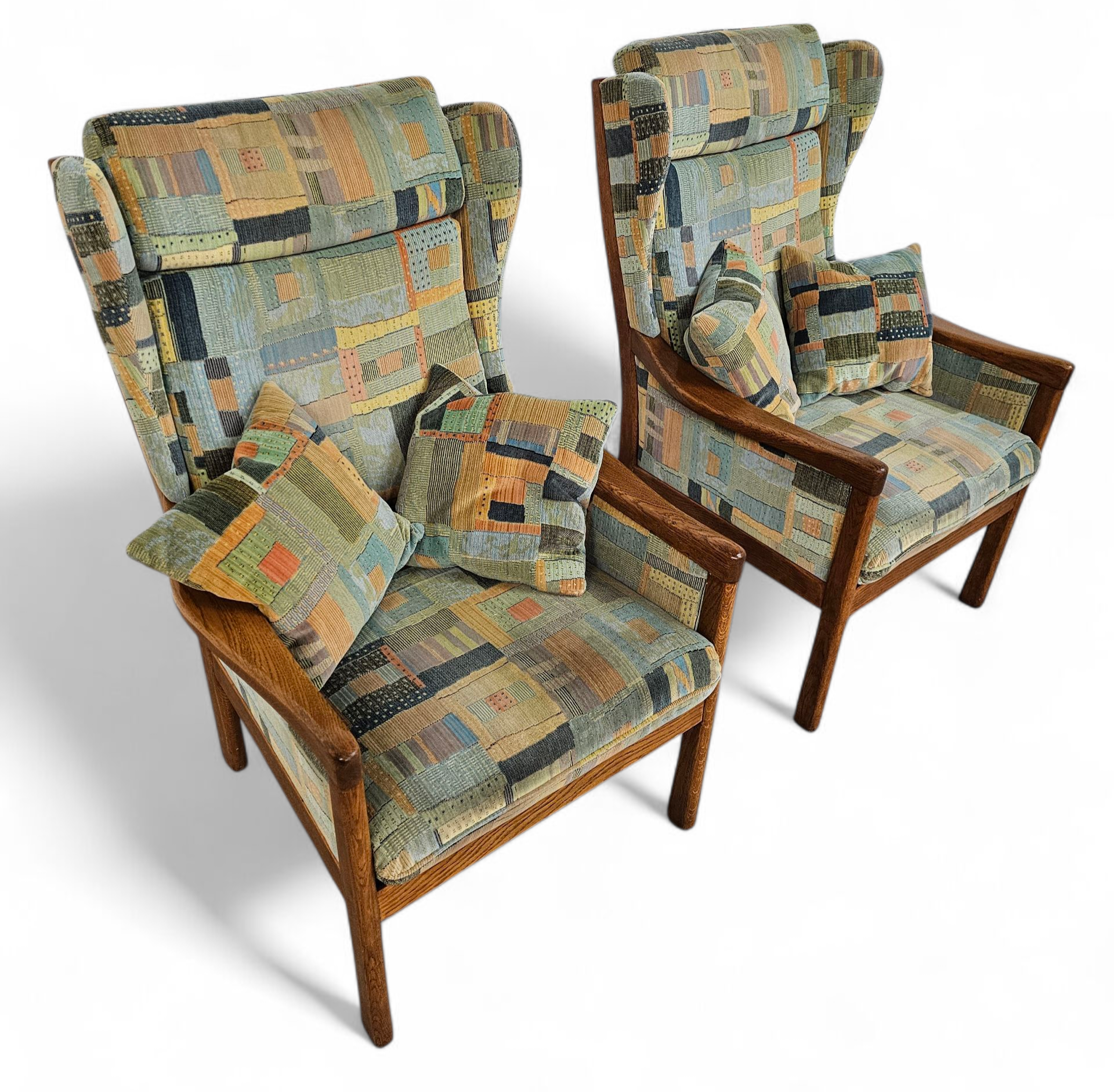 2 X Casala Wingback / Lounge / Armchair In Top Condition / 4 Small Cushions / 1960s image 27