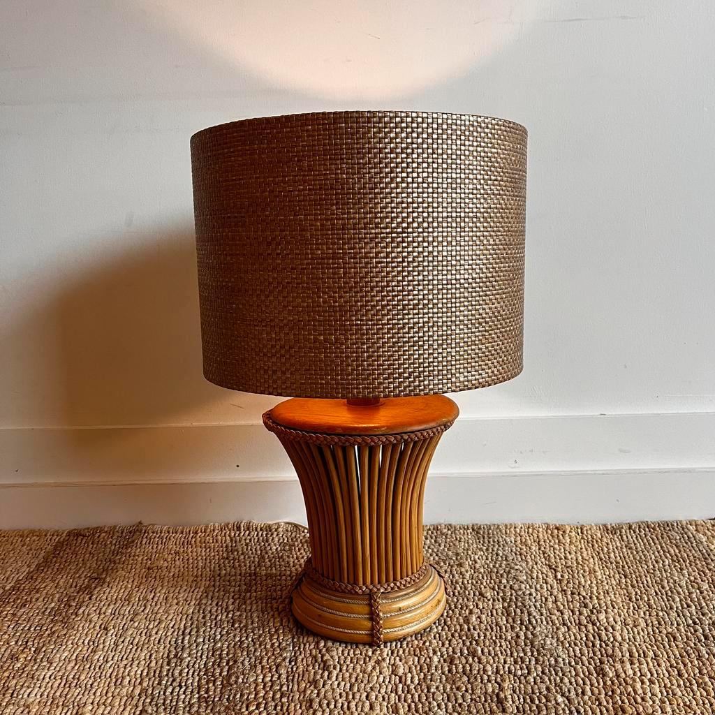 Mid Century Bamboe Rotan Italiaans Design Lampvoet Vintage image 13